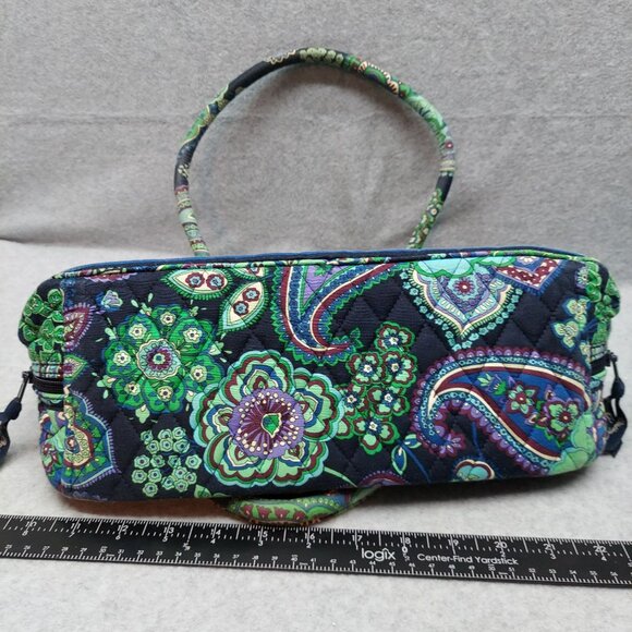 Vera Bradley  Retired Blue Rhapsody print Shoulder bag Handbag In Green Paisley - Picture 6 of 7